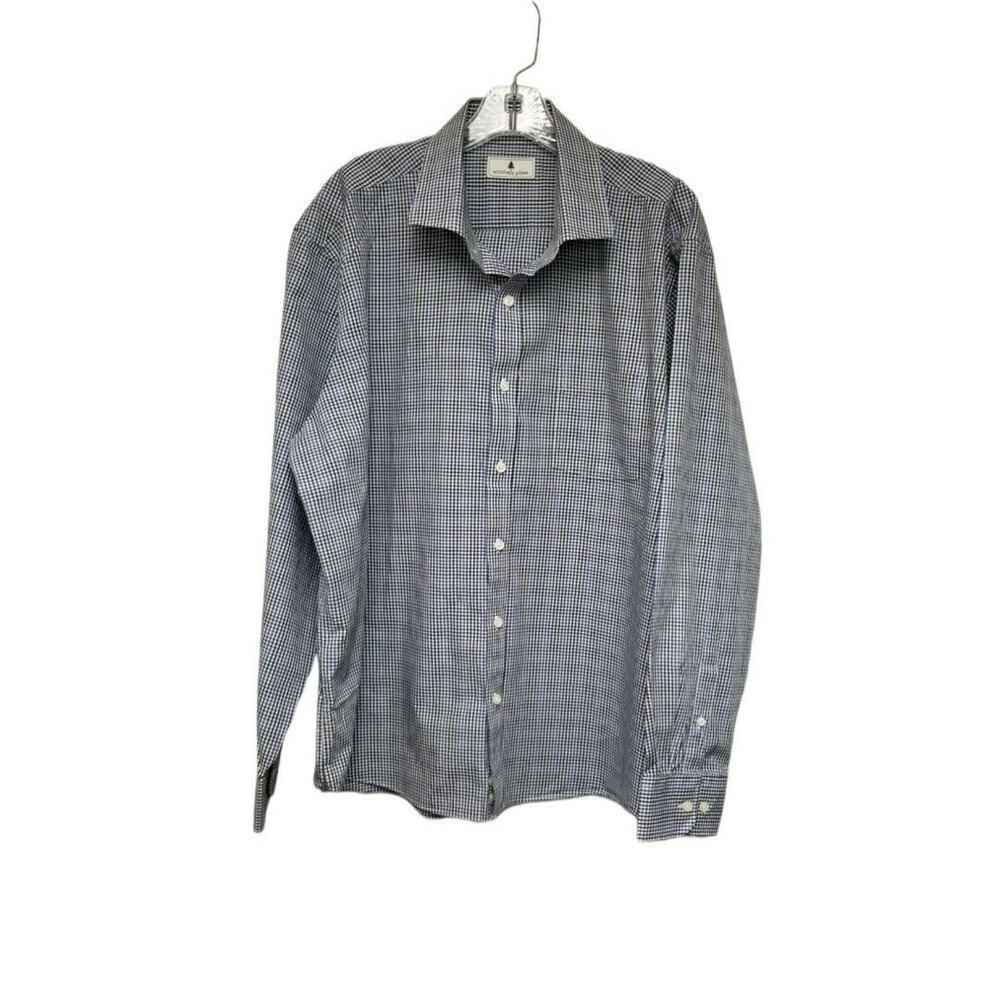 Men's Southern Pines Plaid Long Sleeve Casual/Business/Golf Shirt Color Blue XXL